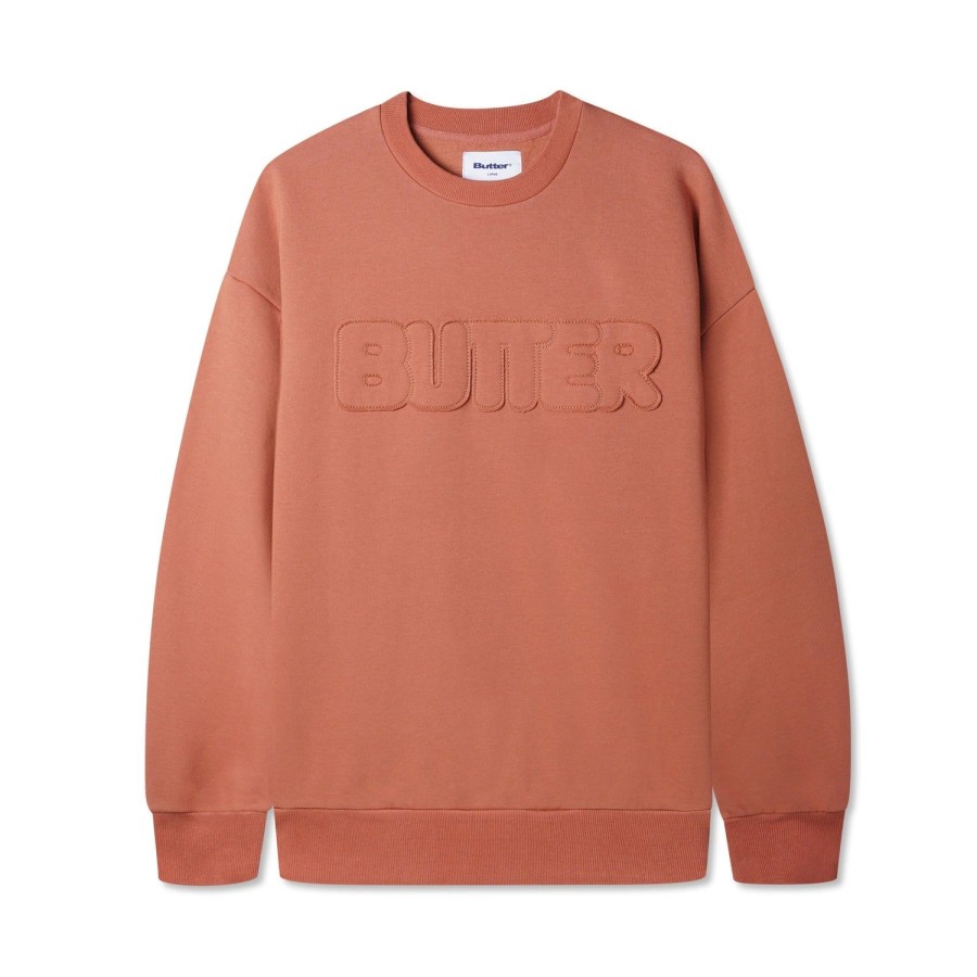 Clothing Butter Goods | Fabric Applique Crewneck,Oak