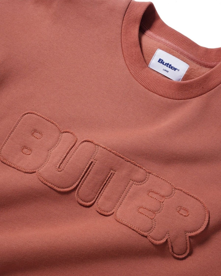 Clothing Butter Goods | Fabric Applique Crewneck,Oak