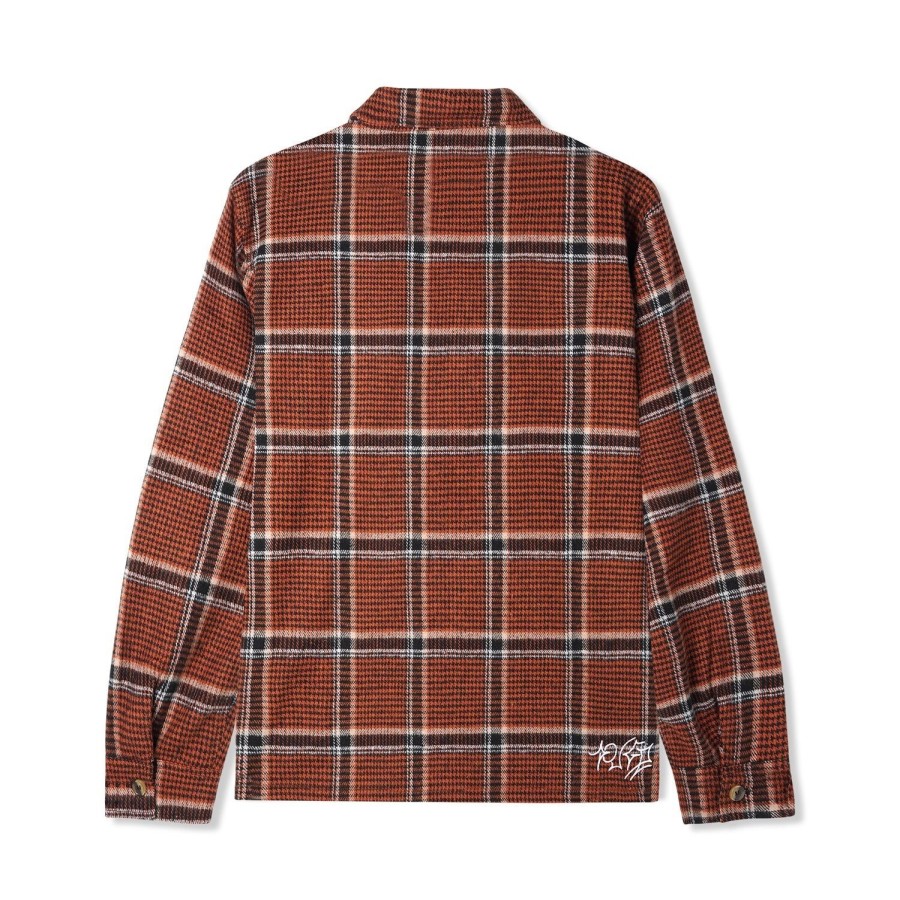 Clothing Butter Goods | Dougie Plaid Overshirt,Rust/Black/White