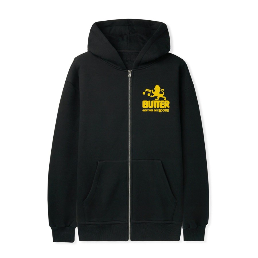 Clothing Butter Goods | Grow Zip-Thru Hood,Black