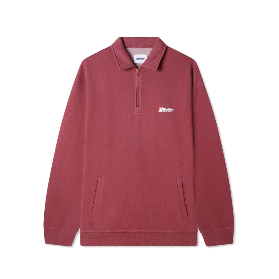 Clothing Butter Goods | Pigment Dye 1/4 Zip Pullover,Rhubarb