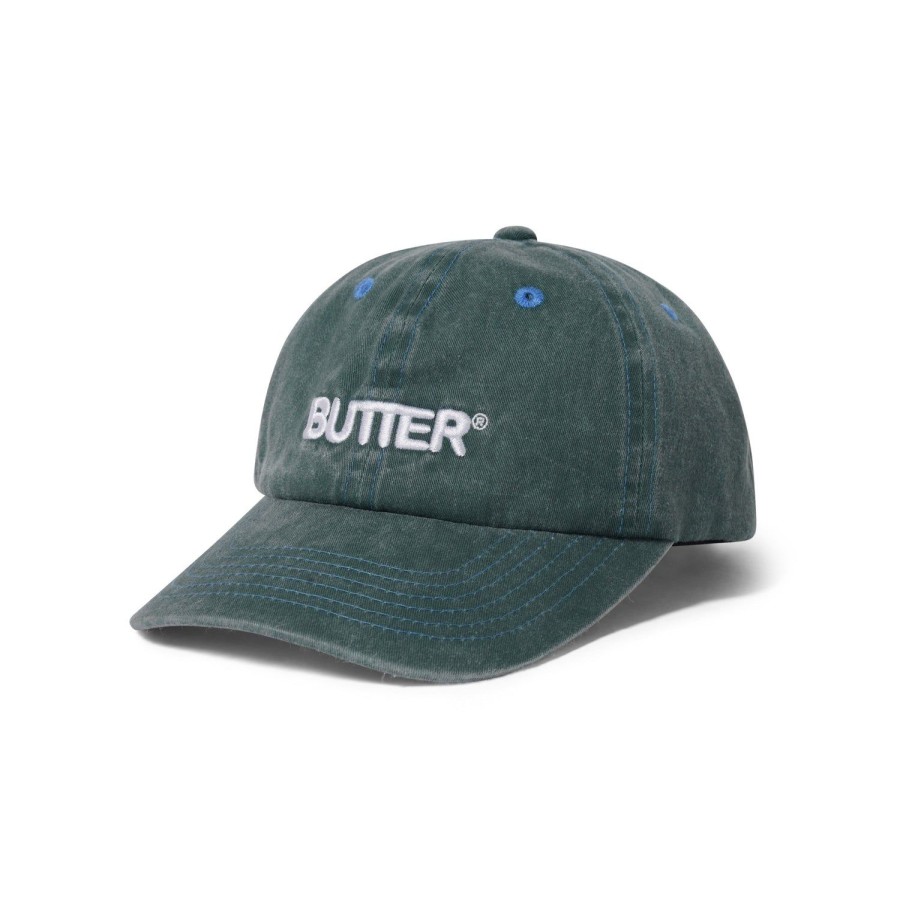 Accessories Butter Goods | Rounded Logo 6 Panel Cap,Washed Jade