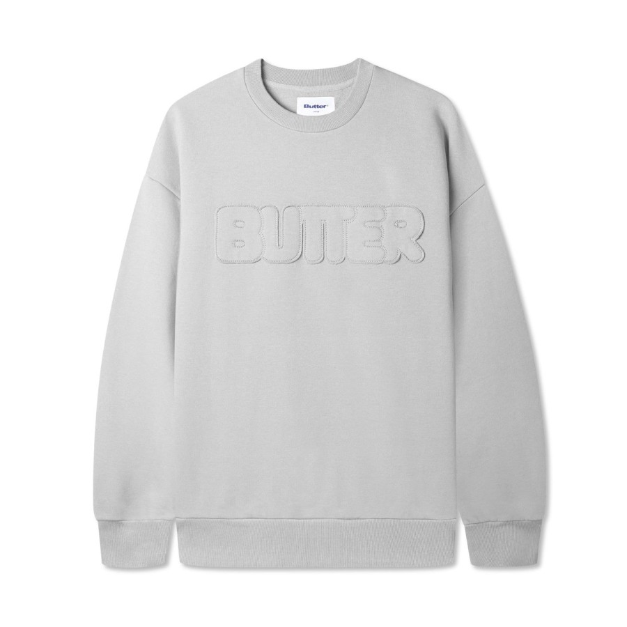 Clothing Butter Goods | Fabric Applique Crewneck,Cement