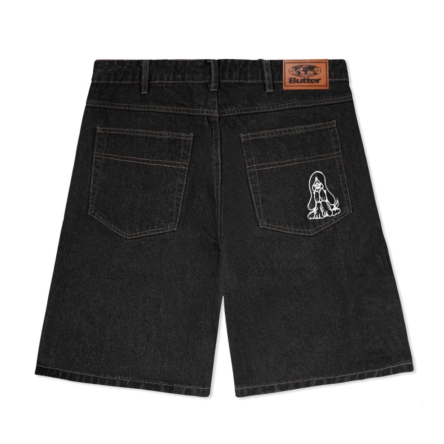 Clothing Butter Goods | Hound Denim Shorts,Washed Black