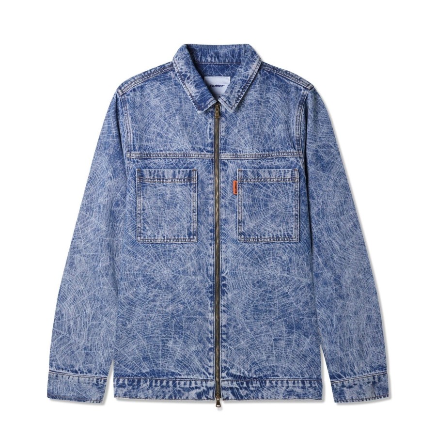 Clothing Butter Goods | Overdye Web Denim Jacket,Acid Wash Indigo