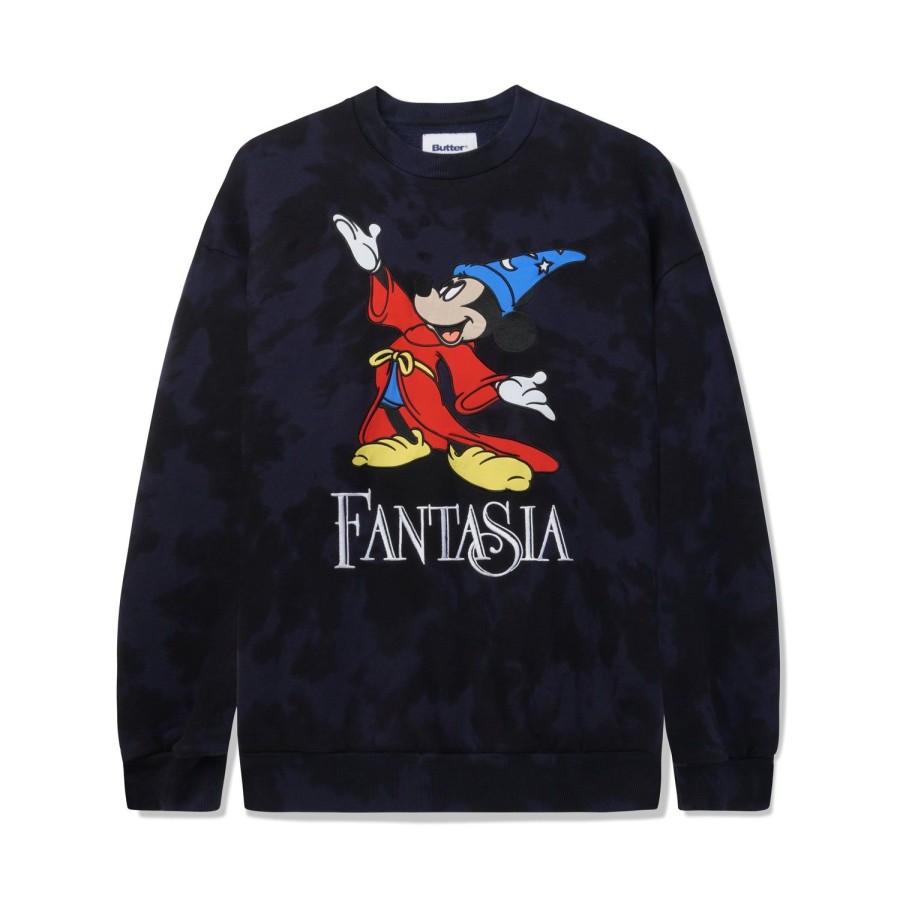 Clothing Butter Goods | Fantasia Crewneck,Navy Tie Dye