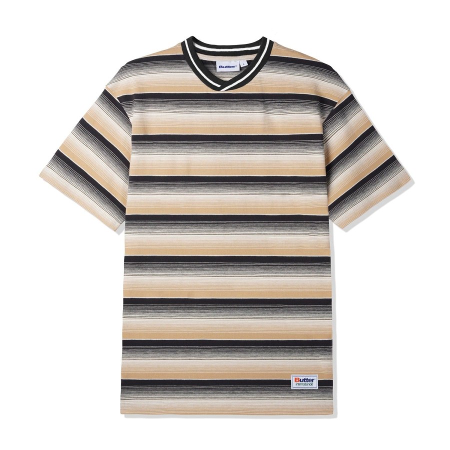 Clothing Butter Goods | Internationale Striped Tee,Black/Wheat