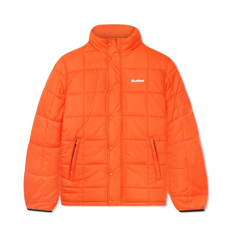 Clothing Butter Goods | Grid Puffer Jacket,Orange