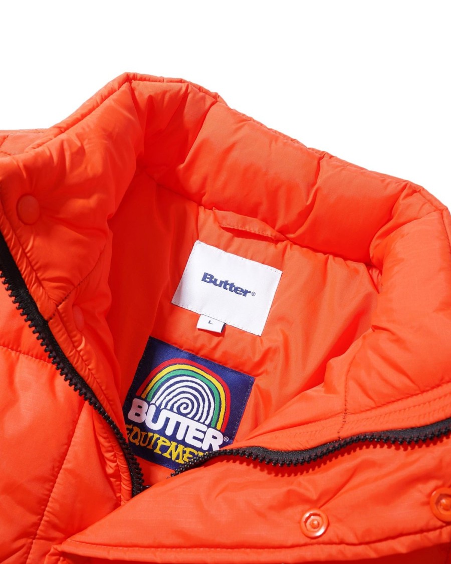 Clothing Butter Goods | Grid Puffer Jacket,Orange