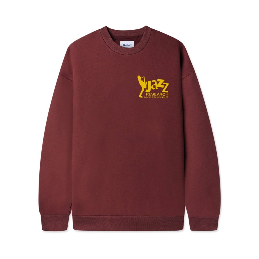 Clothing Butter Goods | Jazz Research Crewneck,Sangria