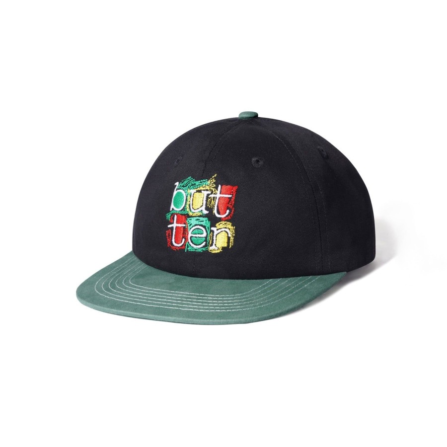 Accessories Butter Goods | Scribble 6 Panel Cap,Black/Sage