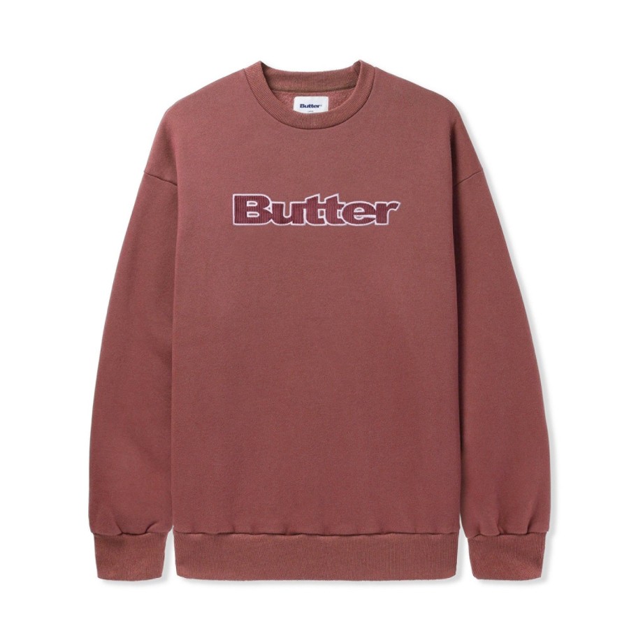 Clothing Butter Goods | Cord Logo Crewneck,Rhubarb