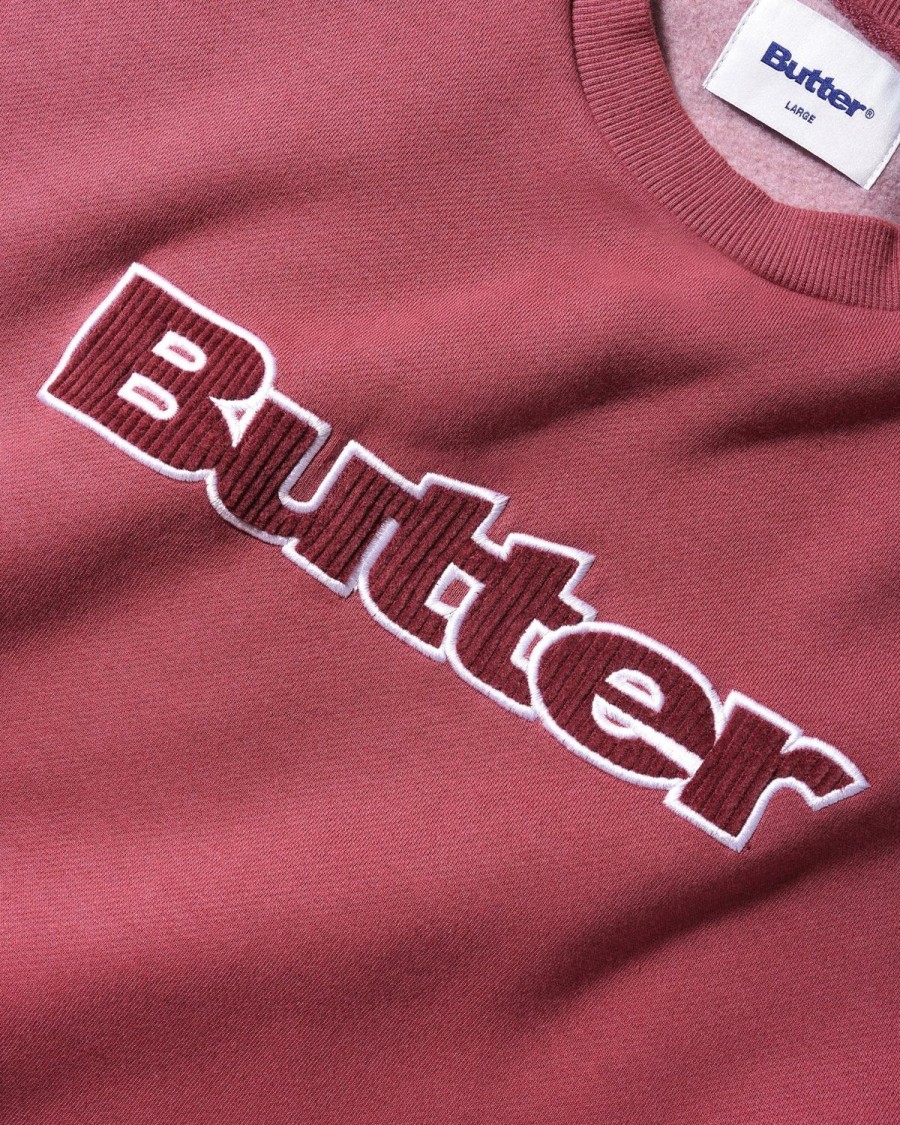 Clothing Butter Goods | Cord Logo Crewneck,Rhubarb