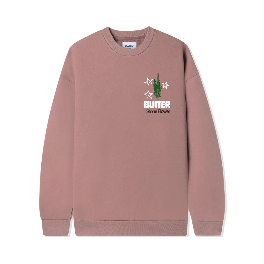 Clothing Butter Goods | Stone Flower Crewneck,Dusty Rose