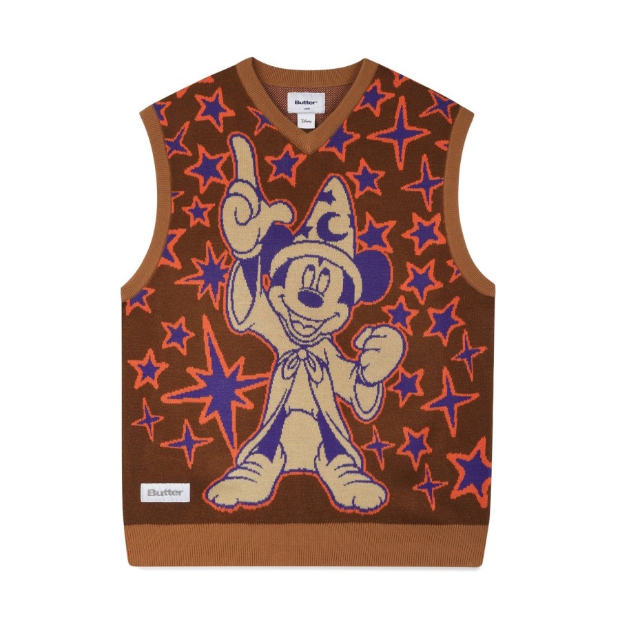 Clothing Butter Goods | Starry Skies Knitted Vest,Brown