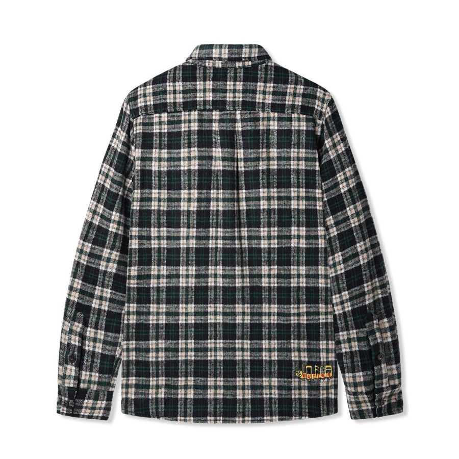 Clothing Butter Goods | Caterpillar Flannel Shirt,Navy/Forest