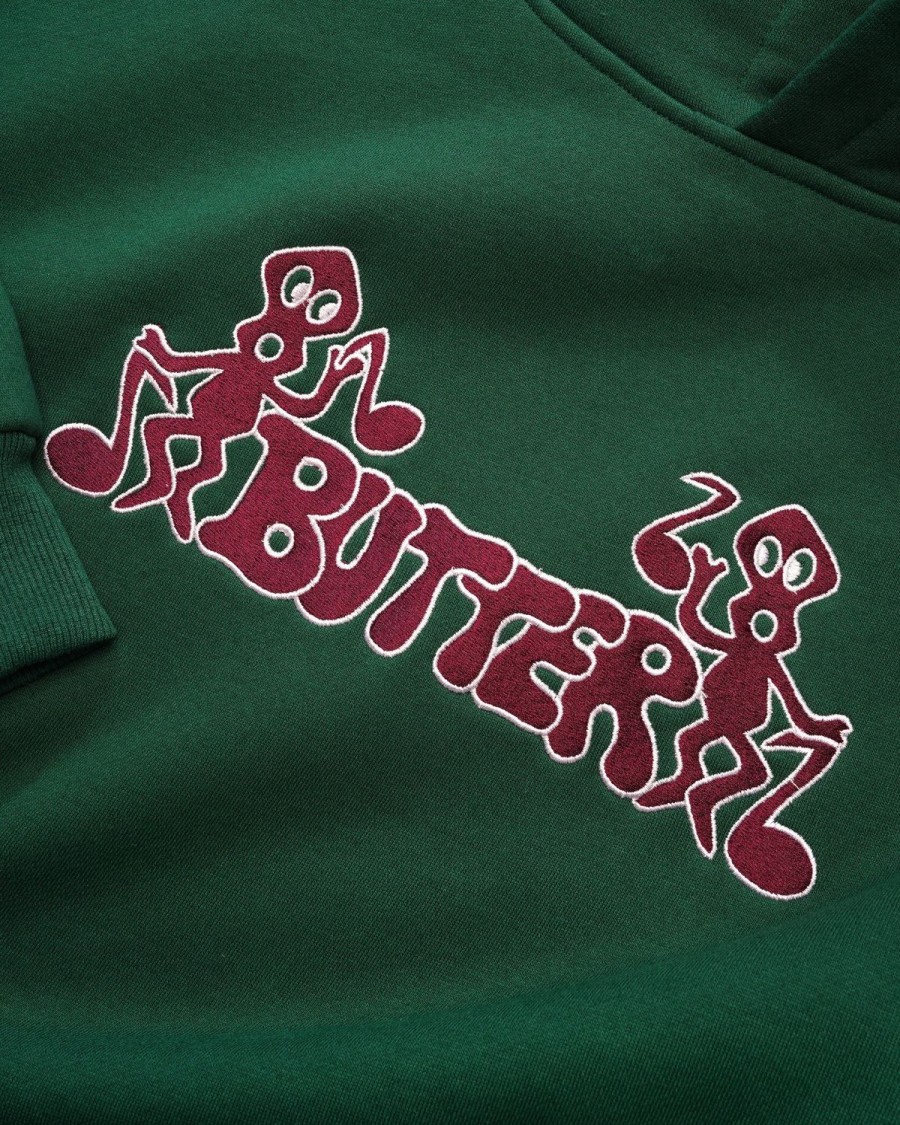 Clothing Butter Goods | Notes Embroidered Pullover,Forest Green