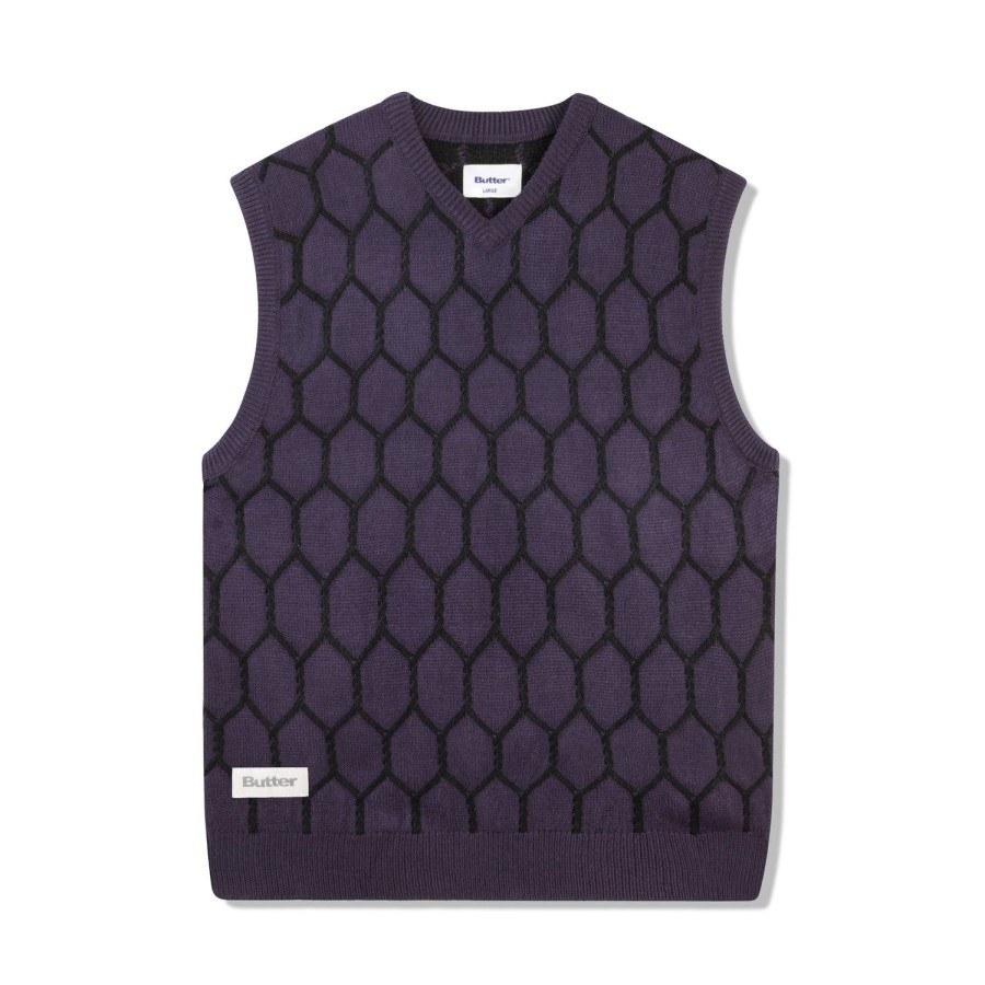 Clothing Butter Goods | Chain Link Knitted Vest,Dusk Purple