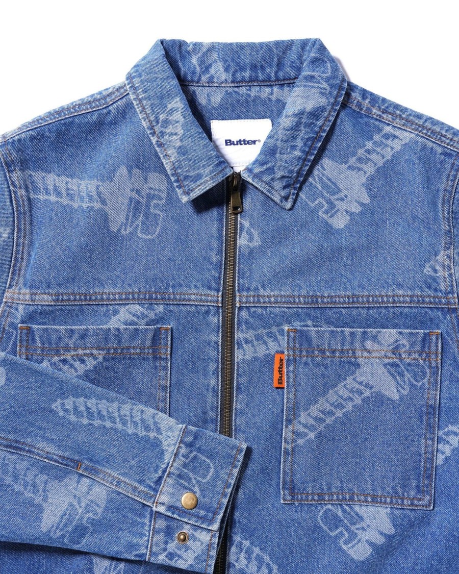 Clothing Butter Goods | Screw Denim Jacket,Washed Indigo