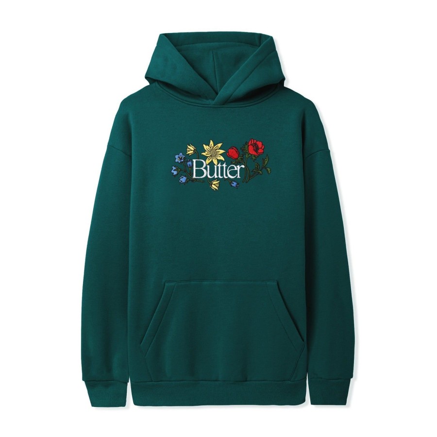 Clothing Butter Goods | Floral Embroidered Pullover,Dark Green