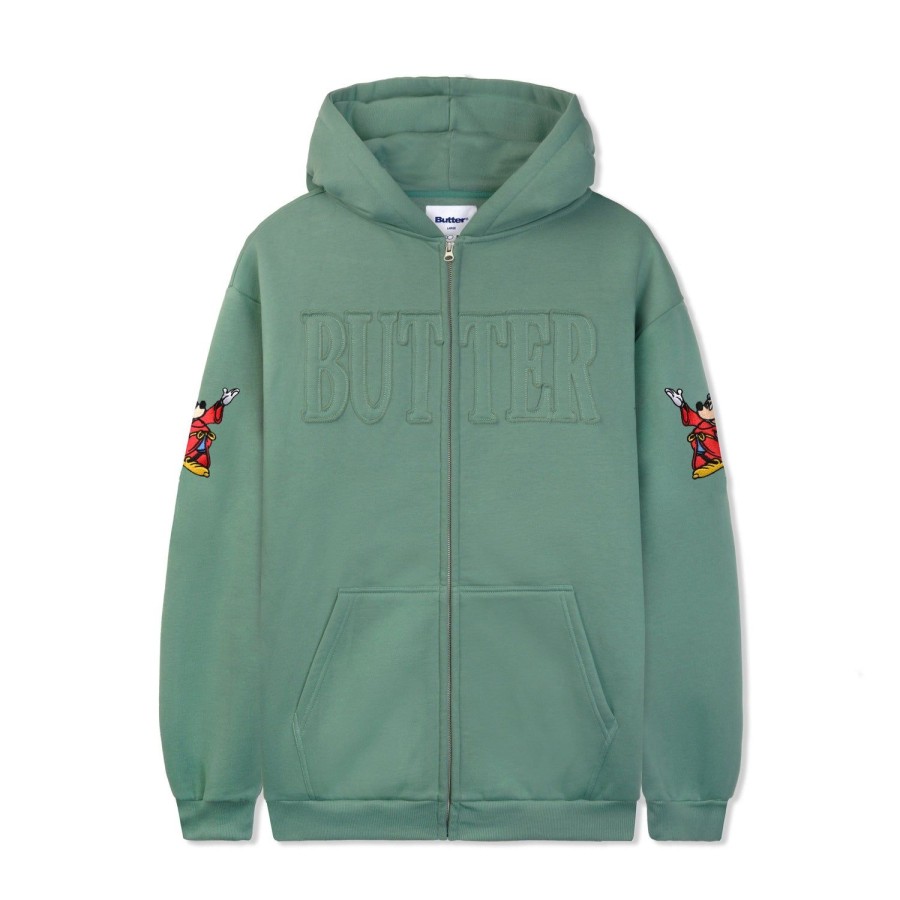 Clothing Butter Goods | Applique Zip-Thru Hood,Sage