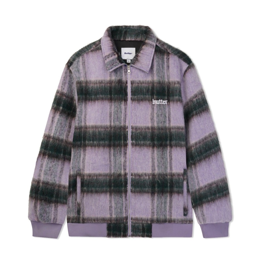 Clothing Butter Goods | Hairy Plaid Jacket,Mauve