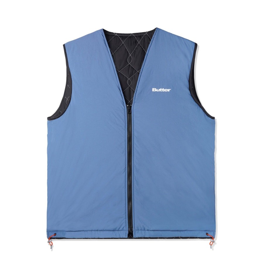 Clothing Butter Goods | Chainlink Reversible Puffer Vest,Black/Slate