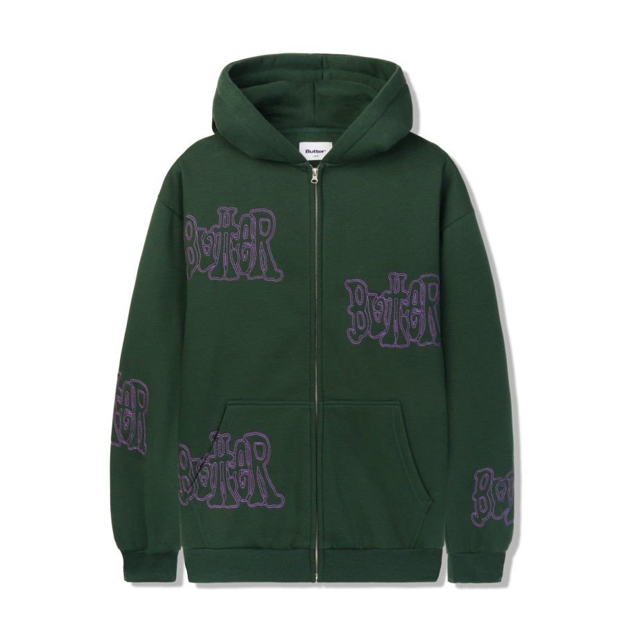 Clothing Butter Goods | Tour Zip-Thru Hood,Dark Green