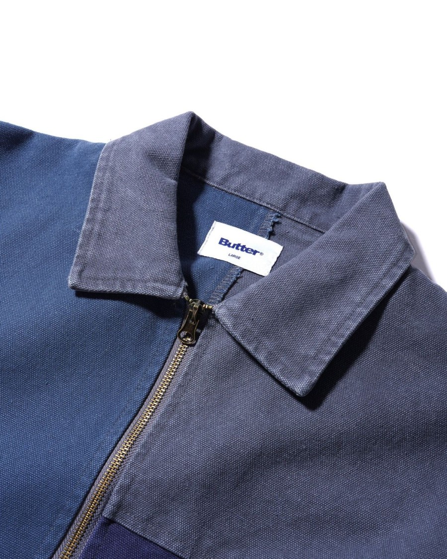 Clothing Butter Goods | Washed Canvas Patchwork Jacket,Washed Navy