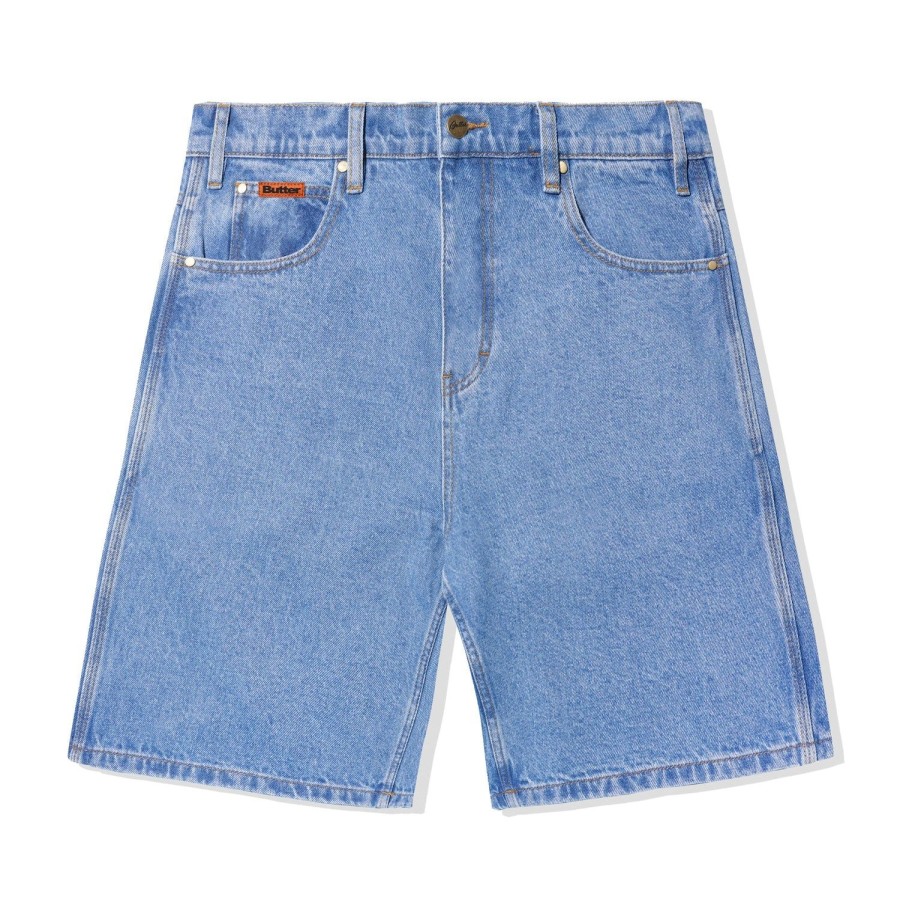 Clothing Butter Goods | Baggy Denim Shorts,Washed Indigo