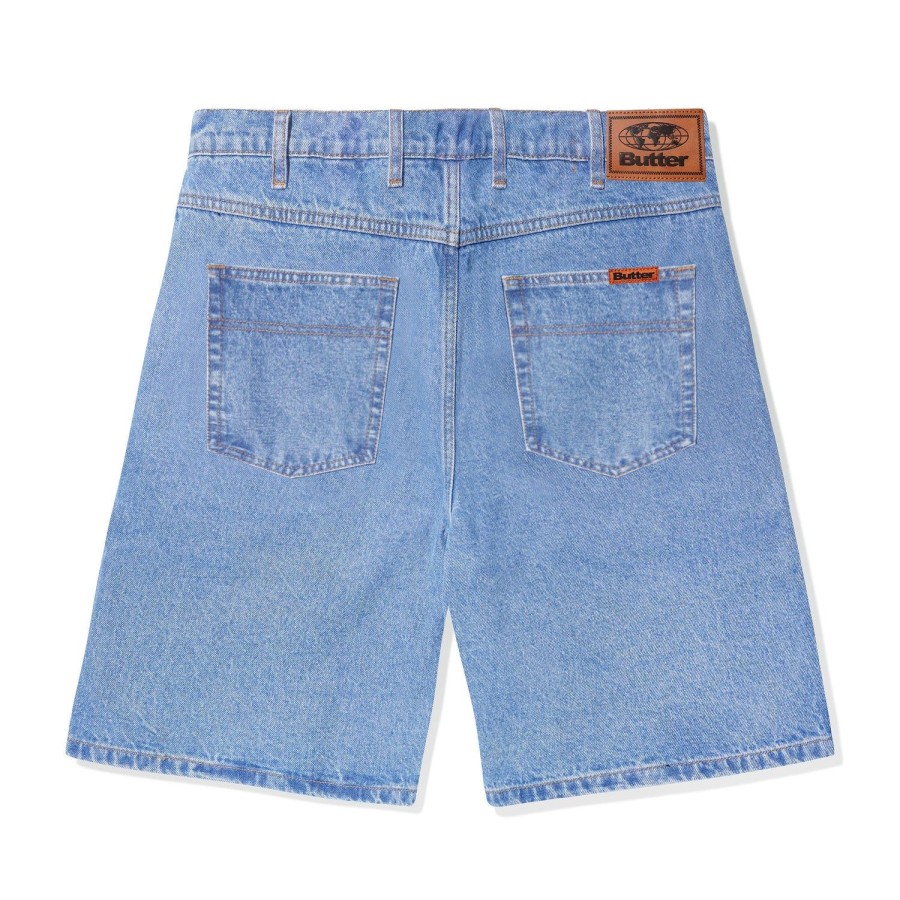 Clothing Butter Goods | Baggy Denim Shorts,Washed Indigo