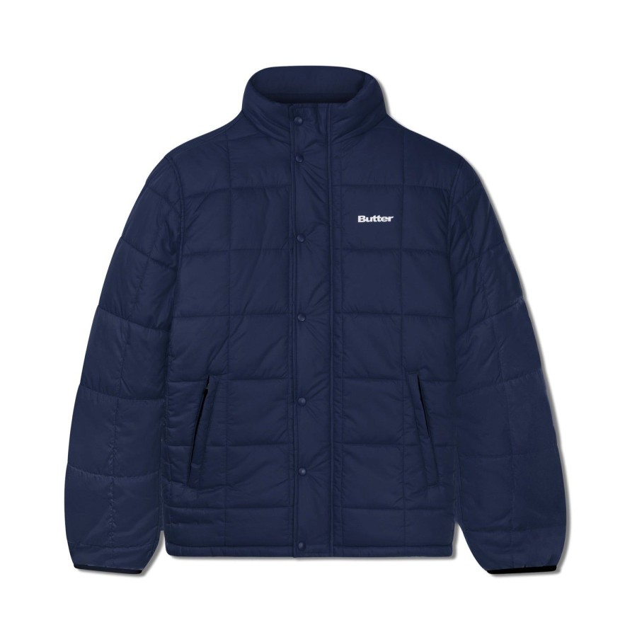 Clothing Butter Goods | Grid Puffer Jacket,Navy