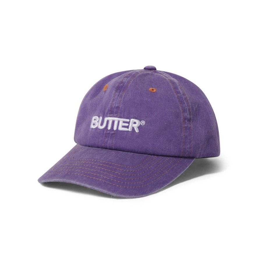 Accessories Butter Goods | Rounded Logo 6 Panel Cap,Washed Grape