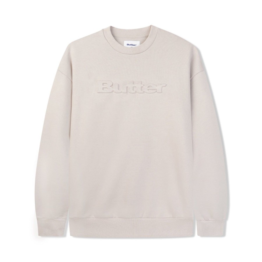 Clothing Butter Goods | Embossed Logo Crewneck Sweatshirt,Cement