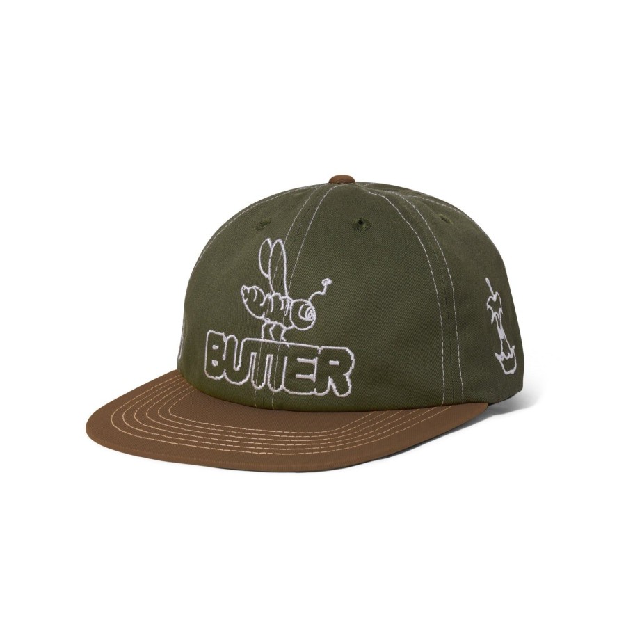 Accessories Butter Goods | Critter 6 Panel Cap,Army/Brown