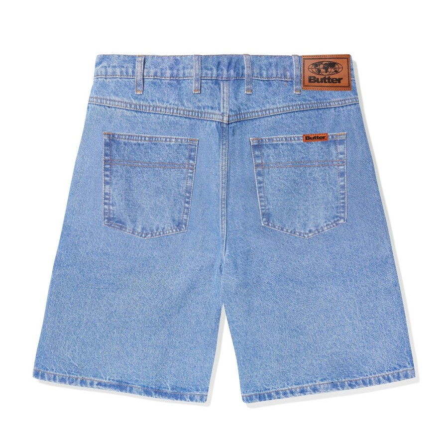 Clothing Butter Goods | Baggy Denim Shorts,Washed Indigo