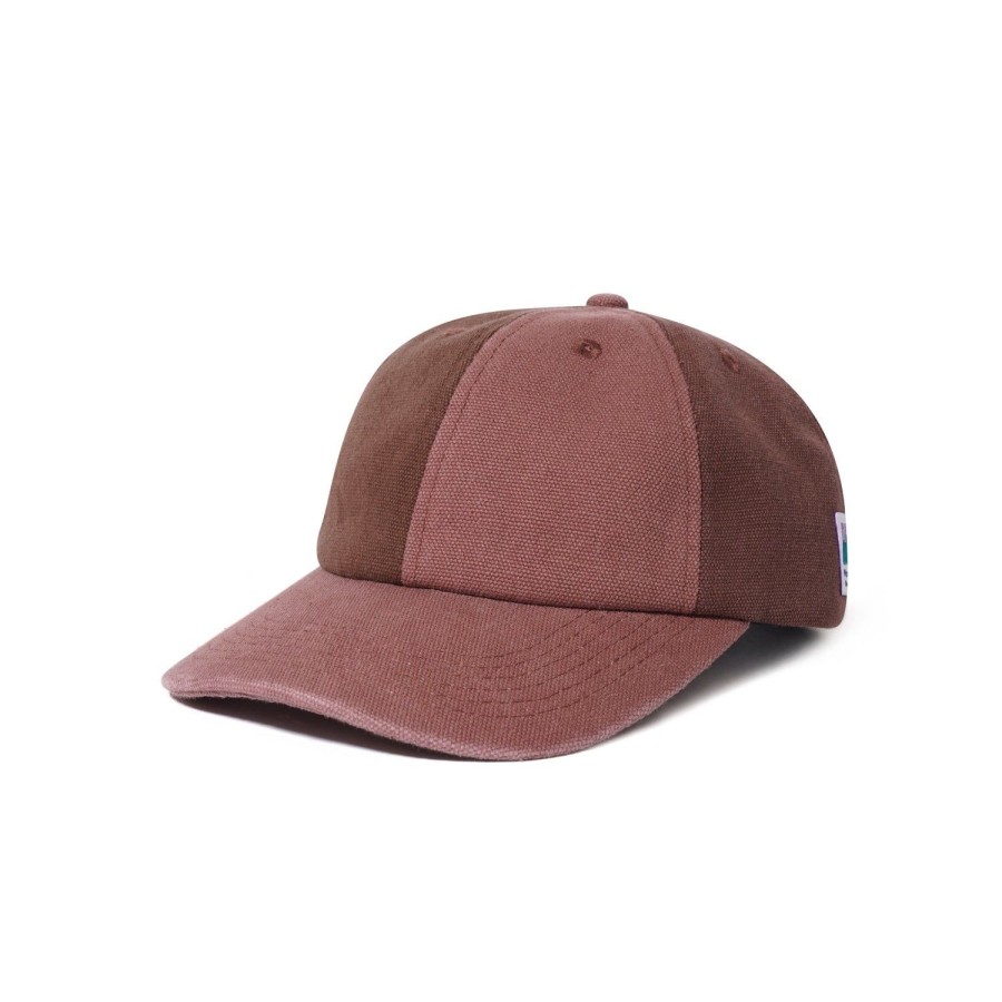 Accessories Butter Goods | Canvas Patchwork 6 Panel Cap,Washed Burgundy