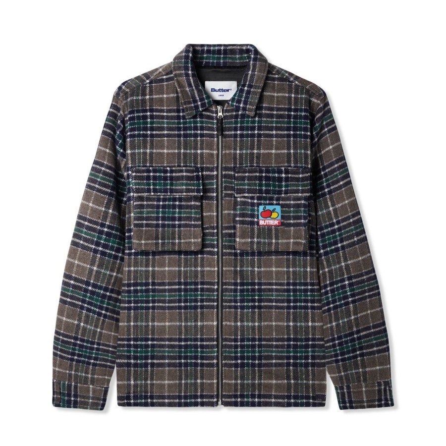 Clothing Butter Goods | Grove Plaid Overshirt,Grey/Navy/Forest