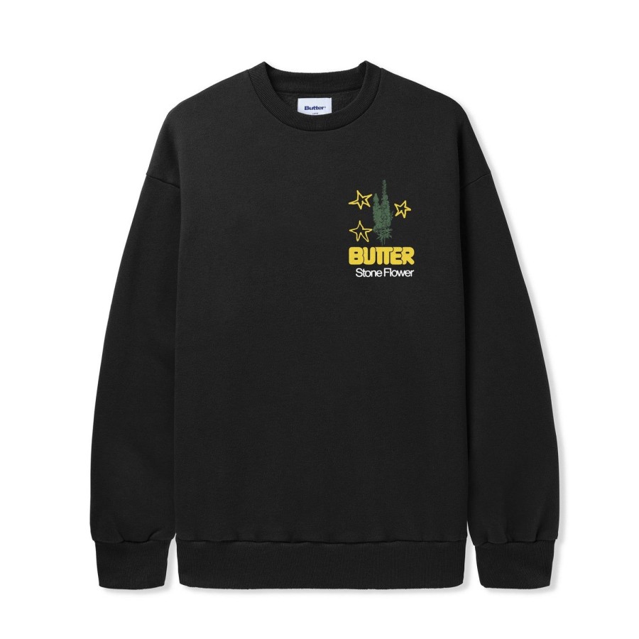 Clothing Butter Goods | Stone Flower Crewneck,Black