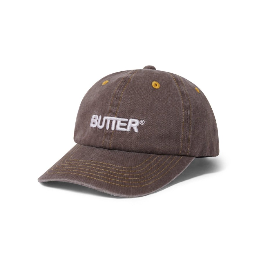 Accessories Butter Goods | Rounded Logo 6 Panel Cap,Washed Oakwood