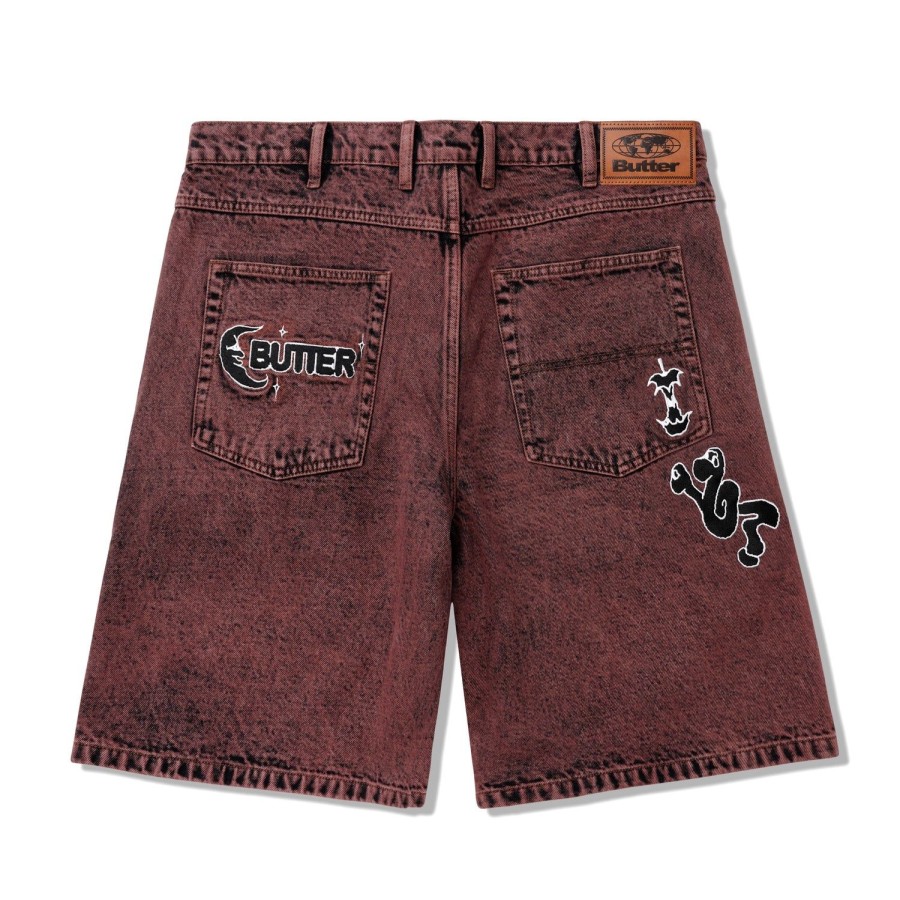 Clothing Butter Goods | Critter Baggy Denim Shorts,Brick