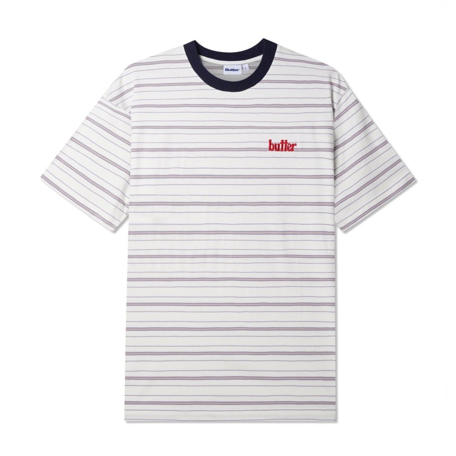 Clothing Butter Goods | Park Stripe Tee,White/Slate/Sand