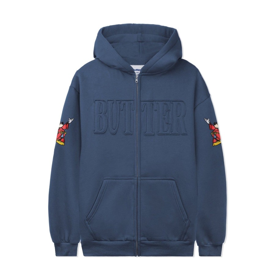 Clothing Butter Goods | Applique Zip-Thru Hood,Denim