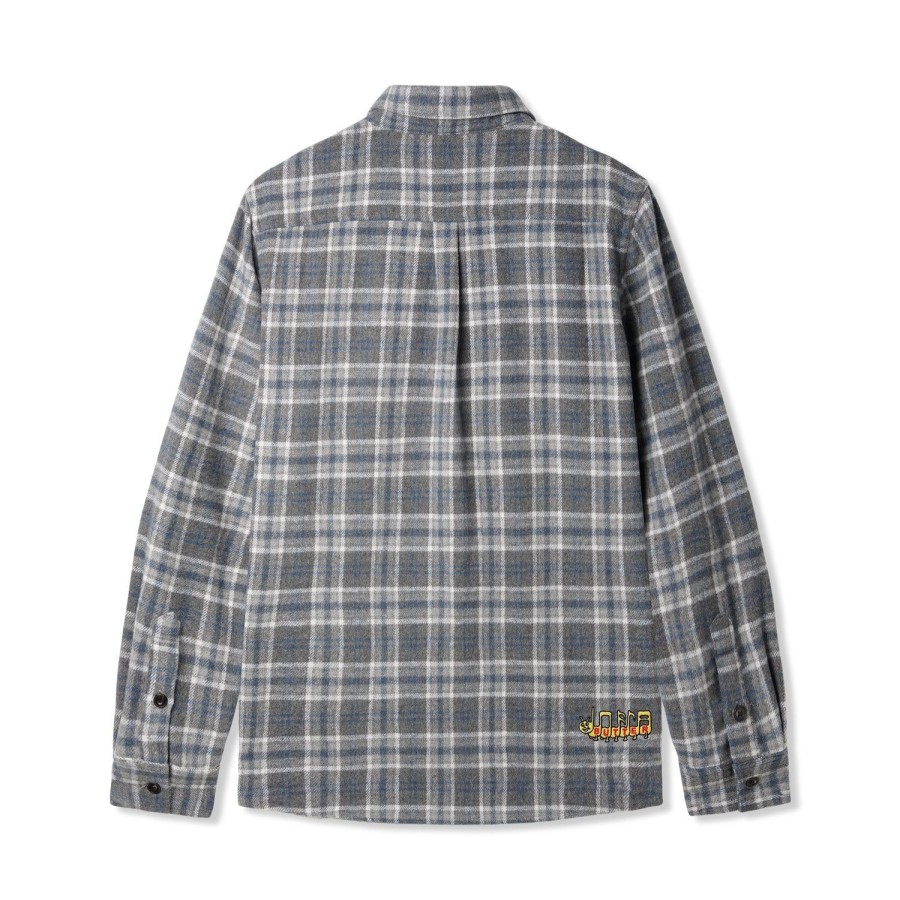 Clothing Butter Goods | Caterpillar Flannel Shirt,Grey/Slate