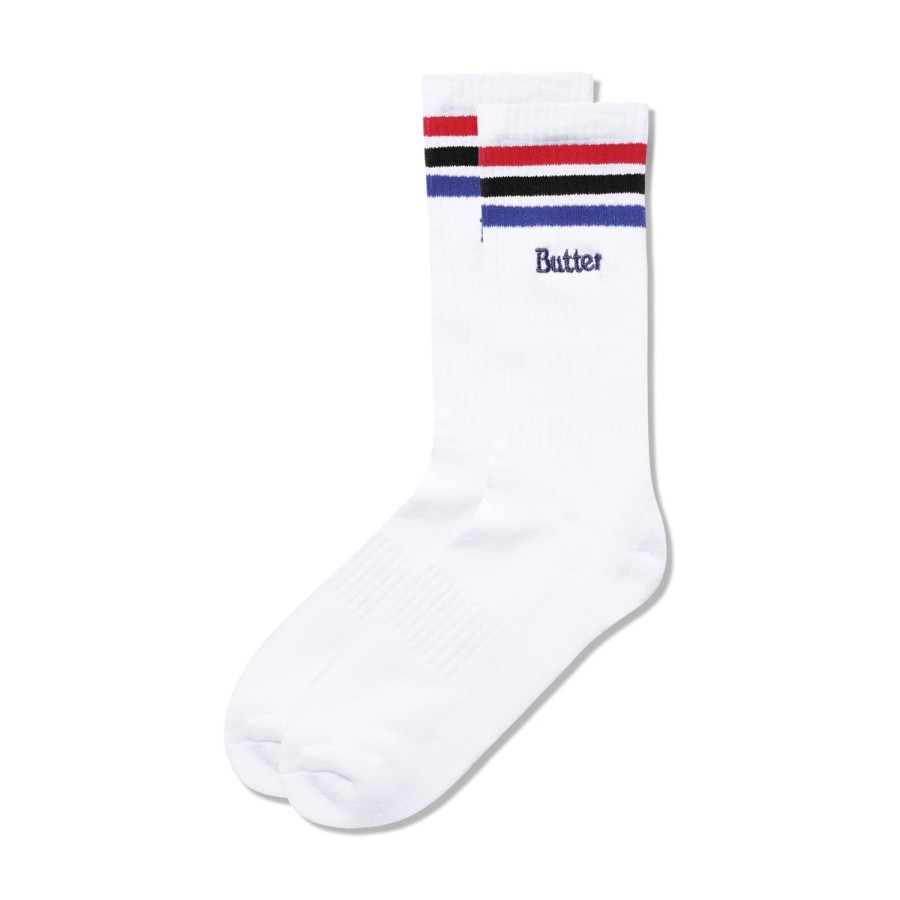 Accessories Butter Goods | Stripe Socks,White