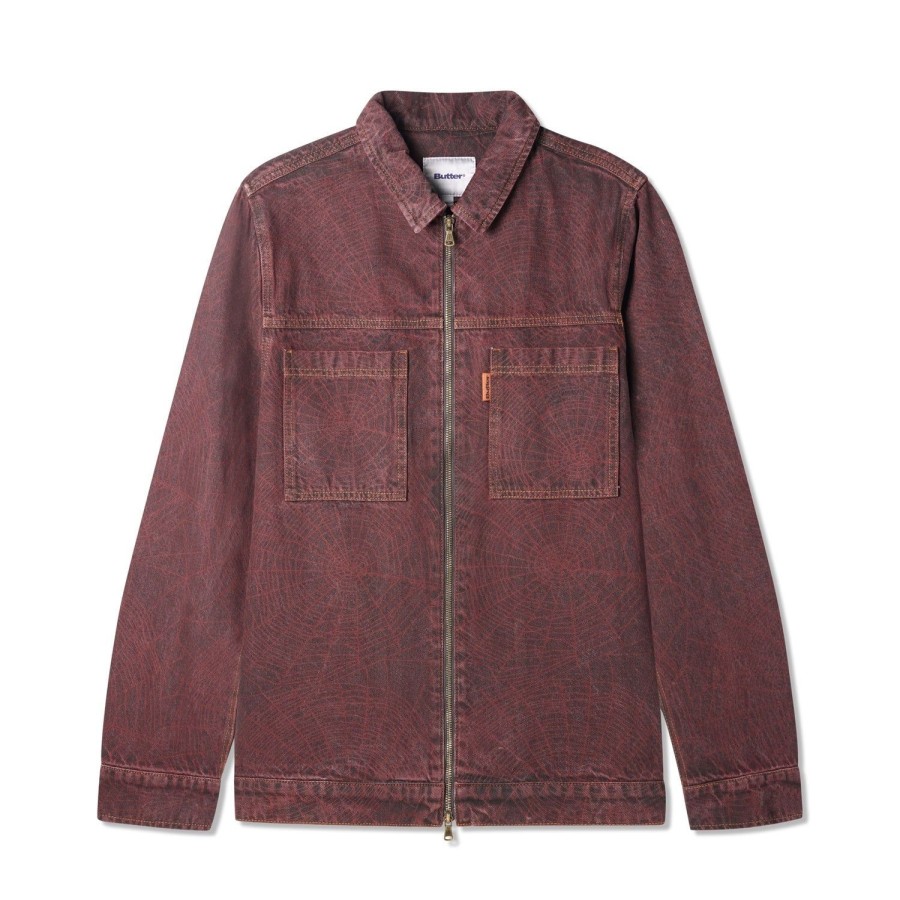 Clothing Butter Goods | Overdye Web Denim Jacket,Brick