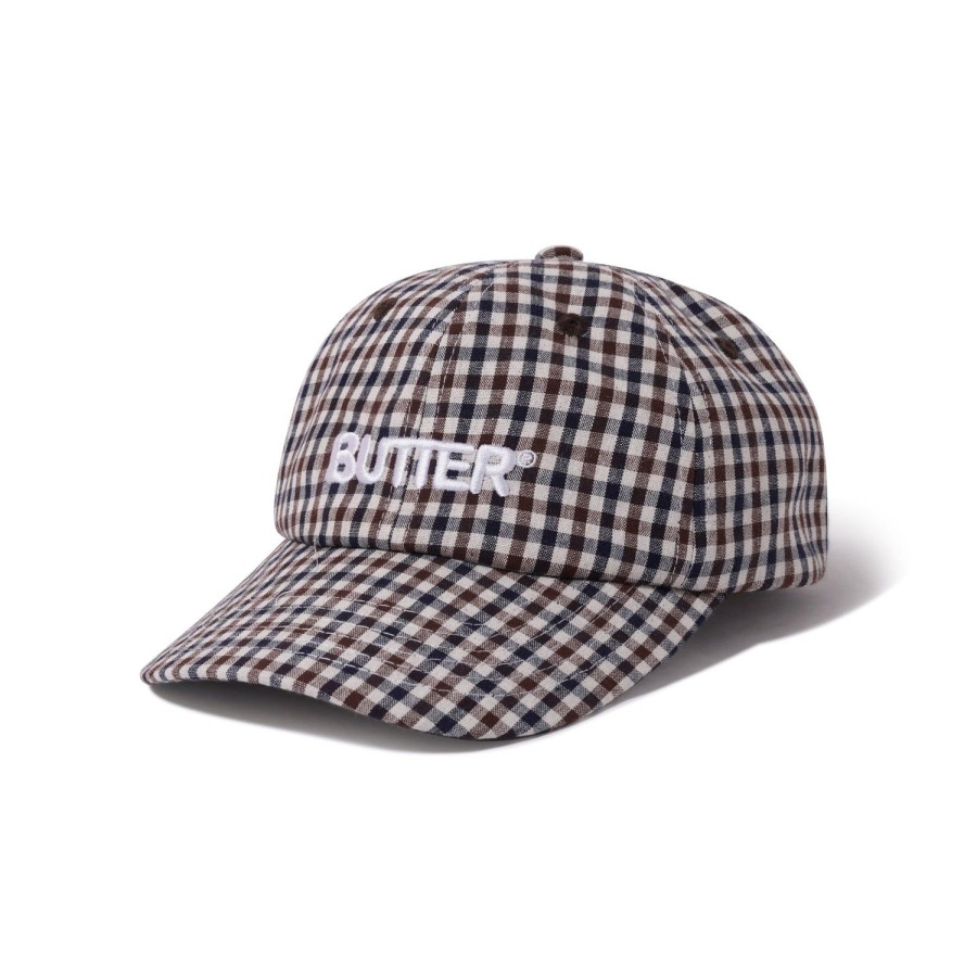 Accessories Butter Goods | Gingham 6 Panel Cap,Brown/Navy