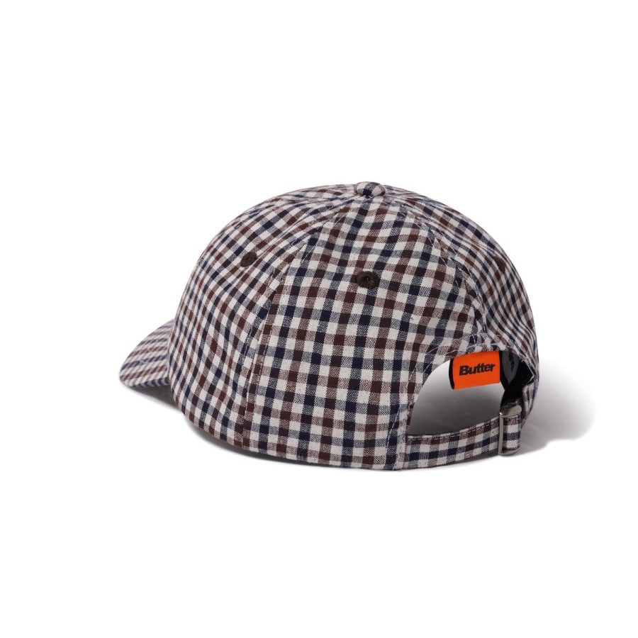 Accessories Butter Goods | Gingham 6 Panel Cap,Brown/Navy