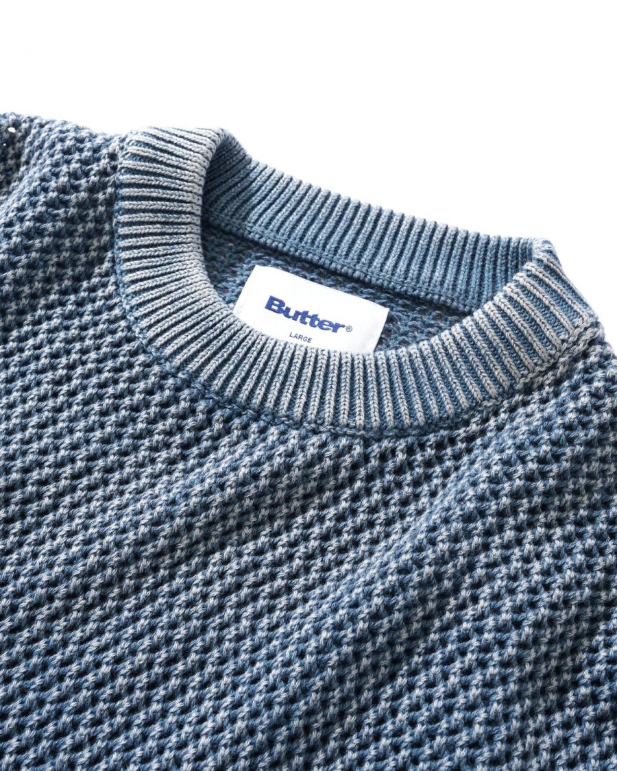 Clothing Butter Goods | Washed Knitted Sweater,Washed Navy