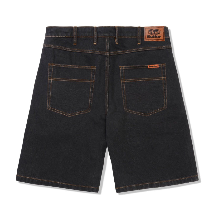 Clothing Butter Goods | Baggy Denim Shorts,Washed Black